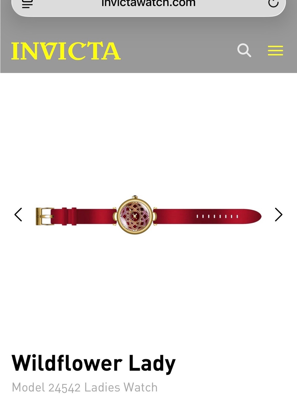 Invicta Wildflower Lady Watch in Red - Picture 8 of 10